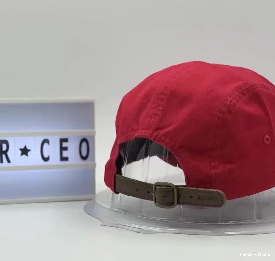 Panther Pattern CAMP CAP Red CHINO TWILL 23FW Black WASHED 0519